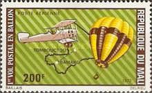 Biplane and Balloon over Map of Mali