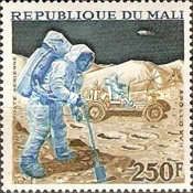 Astronauts and Lunar Roving Vehicle
