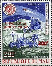 Apollo 15 – Lunar Rover and Modul overprinted and surcharged