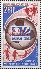 Players and World Cup Logo overprinted and surcharged