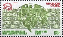 Map of World, UPU members in 1878