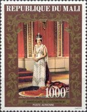 QE II with Robe of State and Imperial State Crown