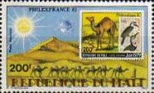 Dromedary Caravan (Camelus dromedarius) and Mali Stamp of 19