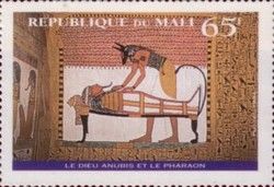 Goddess Anubis and the pharaoh