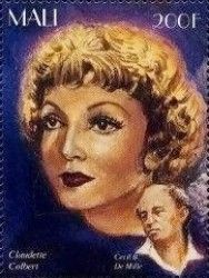 Claudette Colbert (1903-1996) and Cecil B. de Mille (1881-19