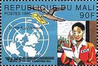 Map, Bird with Envelope and Woman on Phone
