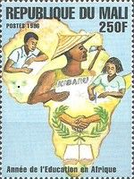 Students on Africa map