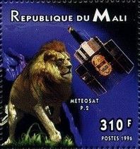 Satellite Meteosat P2, Lion (Panthera leo)