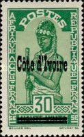 Stamp of Upper Volta overprinted