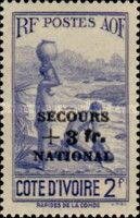 Women at the Komoe Rapids overprinted and surcharged