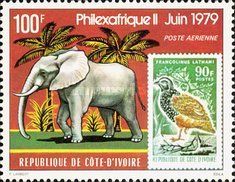 African Elephant (Loxodonta africana) + Ivory Coast No. 302