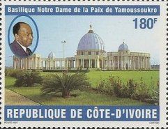 Pres. Felix Houphouet-Boigny, exterior view of basilica