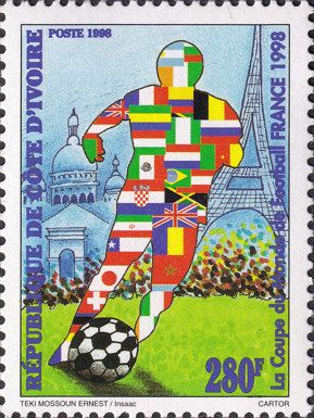 Flags of nations inside outline of player