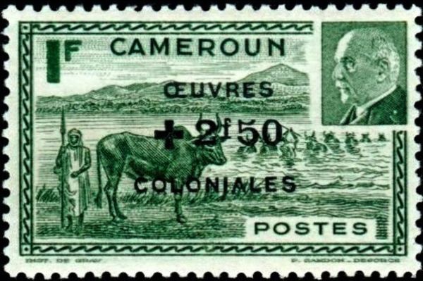 Caravan Passes a Ford; Marshal Philippe Pétain surcharged