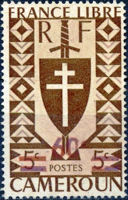 Lorraine Cross and Joan of Arc's Shield surcharge
