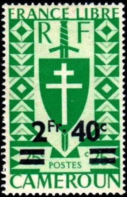 Lorraine Cross and Joan of Arc's Shield surcharge