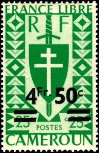 Lorraine Cross and Joan of Arc's Shield surcharge