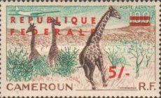 Giraffe (Giraffa camelopardalis) with British surcharge