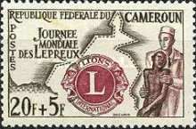 Lions Emblem and Nurse with Leper