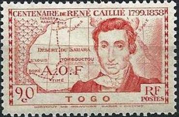 René Caillié (1799-1838), french explorer; Map with itinerar