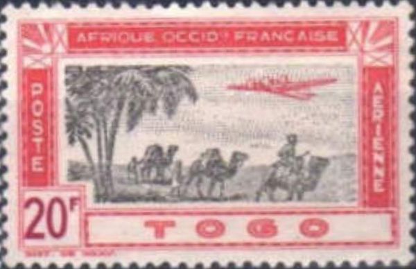Plane and caravan, date palm