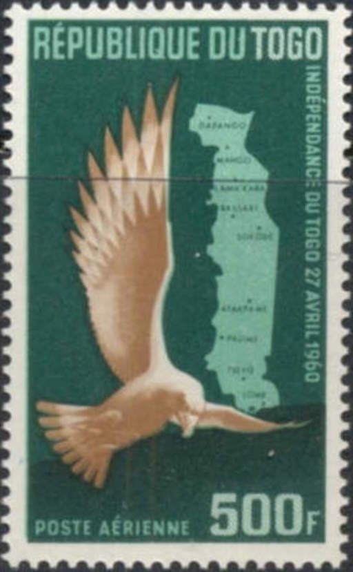 Eagle and map of Togo