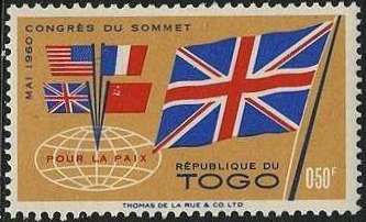 British flag and flags of the 4 powers