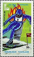 Olympic Flame, Lake Placid 80 emblem, Slalom