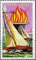 Olympic Flame, Moscow 80 emblem, Yachting