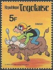 Goofy riding a water buffalo