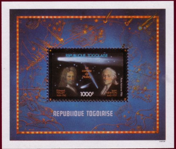 Edmond Halley, Sir Isaac Newton, overprint