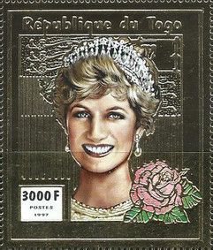 Princess Diana, flag and rose