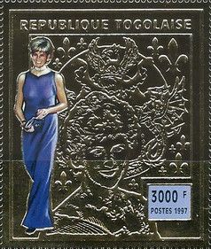 Princess Diana wearing blue dress