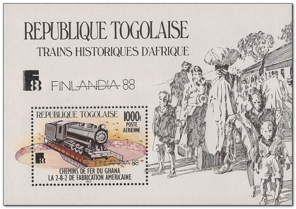 Locomotive 2-8-2 - Overprint - FINLANDIA 88