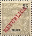 King Carlos I overprinted "REPUBLICA"