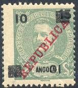 King Carlos I overprinted "REPUBLICA"