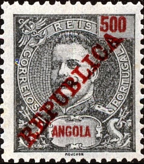 King Carlos I overprinted "REPUBLICA"