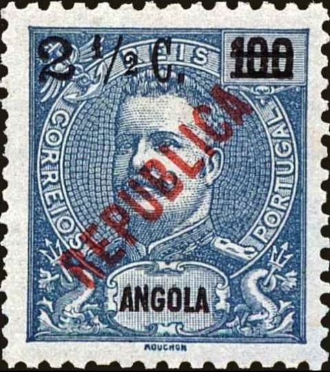 King Carlos I - overprinted "REPUBLICA" and surcharged