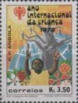 Child, flowers, globe, IYC emblem