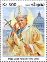 Pope John Paul II with St. Peter's Basilica