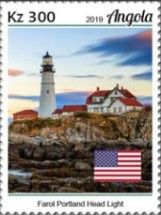 Portland Head Lighthouse & USA Flag