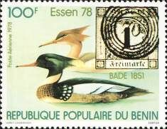 Red-breasted Merganser (Mergus serrator), Baden stamp