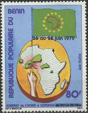 Map of Africa and flag