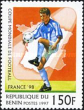 Soccer player and map of France