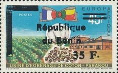 Cotton Plant and Mill, Parakou - Surch and Overprint
