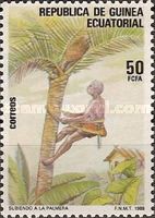 Climbing a palm tree