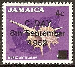 Murex (Murex antillarum) - overprinted and surcharged