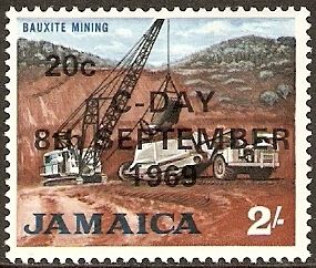 Bauxite mining - overprinted and surcharged