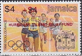 Olympic Games 1988 - overprinted and surcharged in black