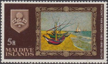 "Fishing Boats on the Beach at Saintes-Maries" by Van Gogh